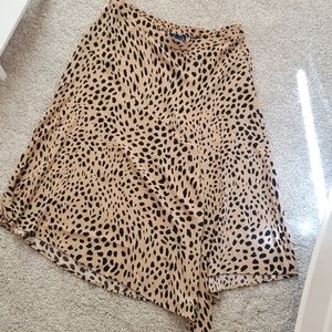 Apt 9 leopard print asymmetrical midi skirt
